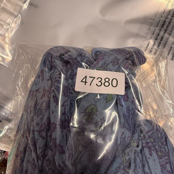 Free People Dress Women XS Blue Floral Maxi Long Crew Neck Short Sleeve Linen - Picture 7 of 7